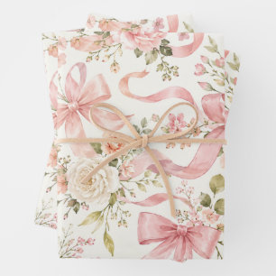 Mother To Be Floral Wrapping Paper   Bows & Ribbon