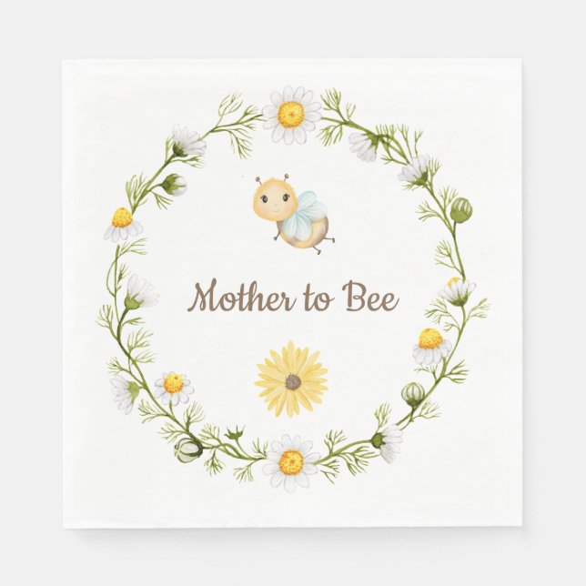 Mother to Bee Baby Shower Paper Napkins (Front)