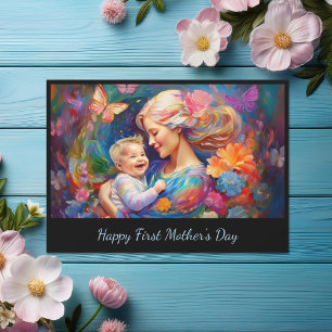 Mother with Baby Boy First Mother's Day Card