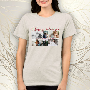 Mother with Kids and Family Mum 6 Photo Collage Tri-Blend Shirt