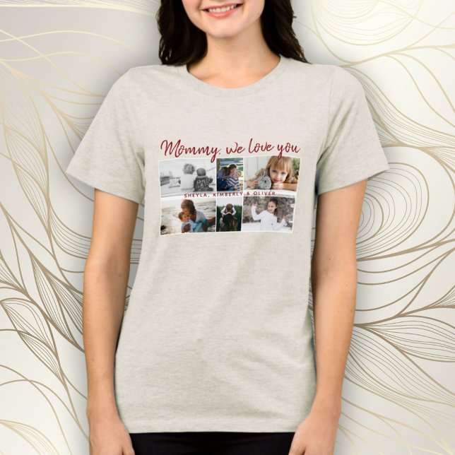 Mother with Kids and Family Mum 6 Photo Collage Tri-Blend Shirt (Creator Uploaded)
