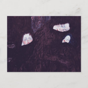 Mother with two children painting by Gustav Klimt Postcard