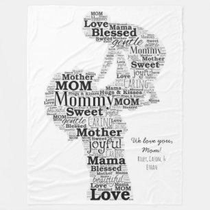 Mother Word Art Fleece Blanket