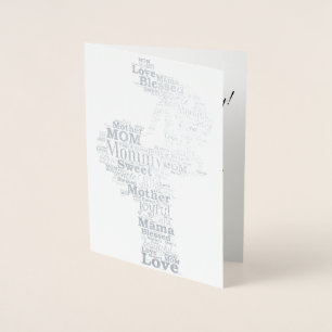 Mother Word Art  Foil Card