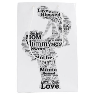 Mother Word Art  Medium Gift Bag