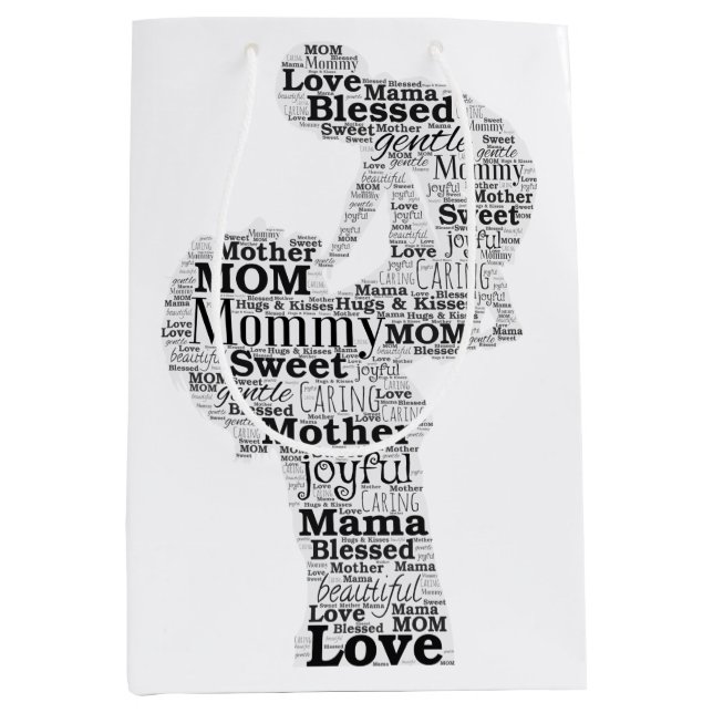 Mother Word Art  Medium Gift Bag (Front)