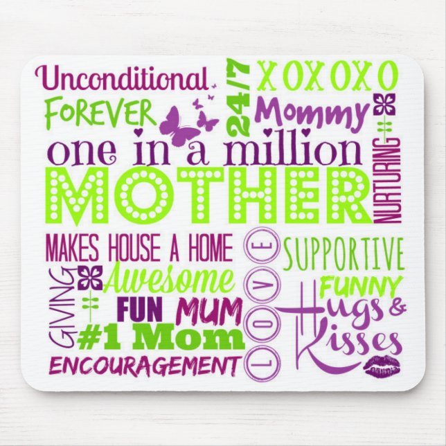 Mother Word Art Mouse Pad (Front)
