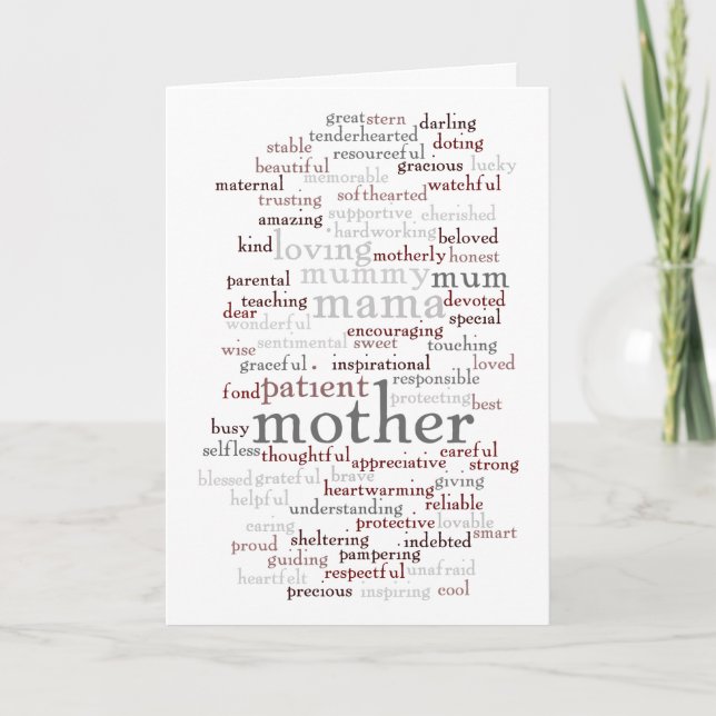 Mother Word Cloud Card (Front)