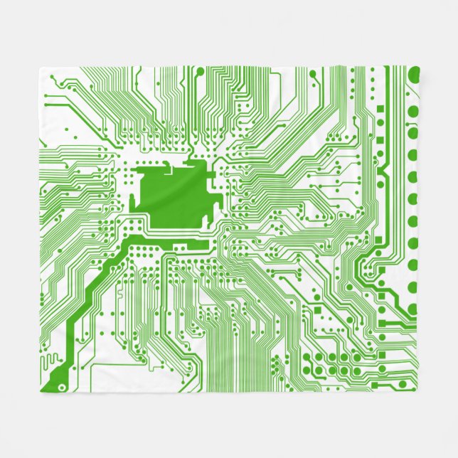 motherboard computer circuit fleece throw-green 2 blanket (Front (Horizontal))