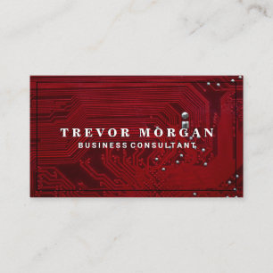 Motherboard Red Microchip Tech Business Card