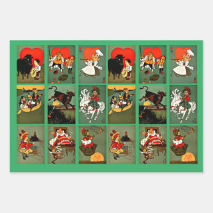 Mothergoose Nursery Rhymes Fairytale Art Wrapping Paper Sheet
