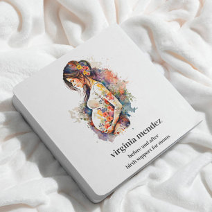 Motherhood Bloom Doula Midwife Lactation Pregnancy Square Business Card