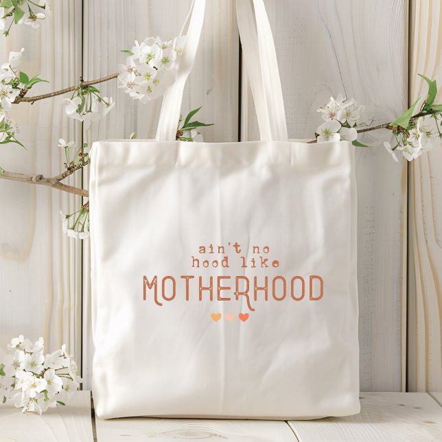Motherhood Funny Modern Typography Mum Mother Tote Bag (Creator Uploaded)