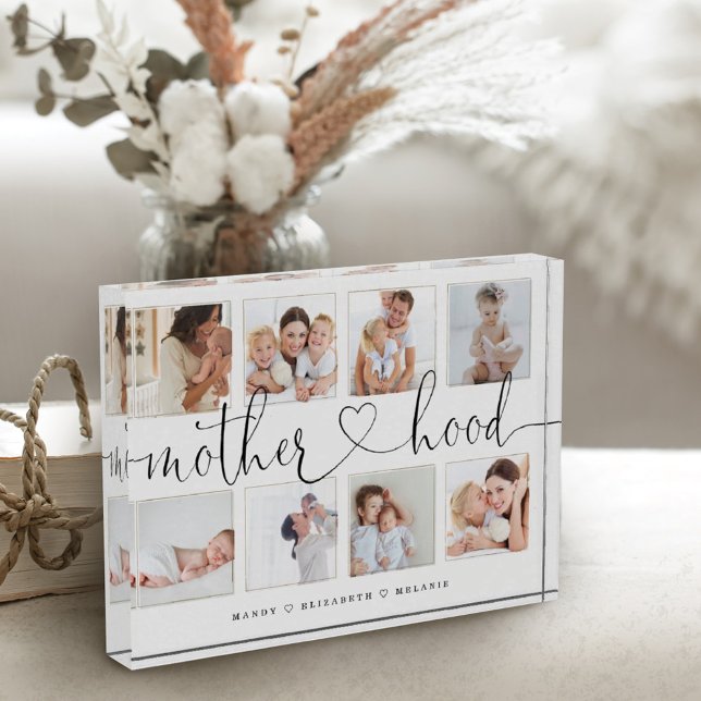 Motherhood Script | Gift For Mothers Photo Collage Block (Creator Uploaded)