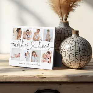 Motherhood Script Gift For Mothers Photo Collage Plaque