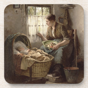Motherly Affection (oil on canvas) Coaster