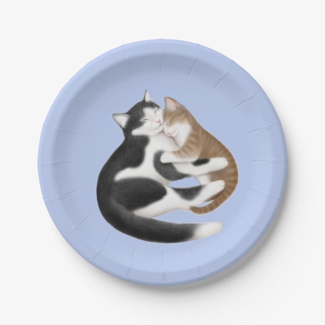 Motherly Love Cats Paper Plates (Front)
