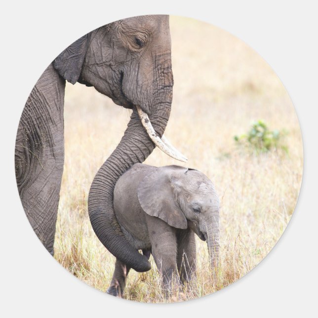 Motherly love classic round sticker (Front)