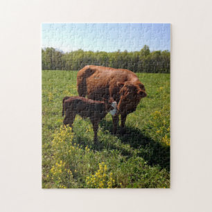 Motherly Love Cow & Calf Jigsaw Puzzle