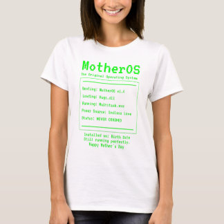 MotherOS Retro Tech Mother's Day Design T-Shirt