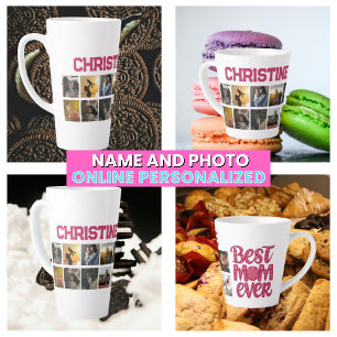 Mother's Best Mum Ever Photo Collage Latte Mug