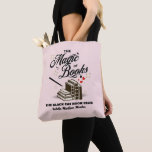 Mother's Birthday Book Club Personalised Gift Tote Bag<br><div class="desc">Every book lover knows the magic of reading, when it transports you into a different world. The Magic of Books is written in a bold vintage style font above a stack of books on this tote bag. A magic wand is pointed at the books. Stars and bright red hearts add...</div>