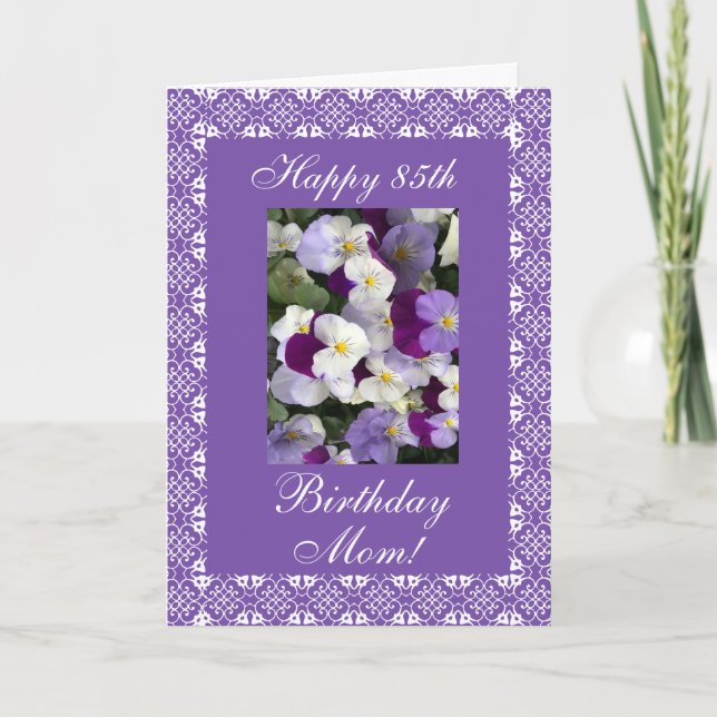 Mother's birthday pansies card (Front)