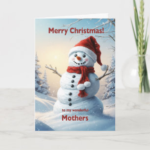 Mothers Christmas Snowman  Holiday Card