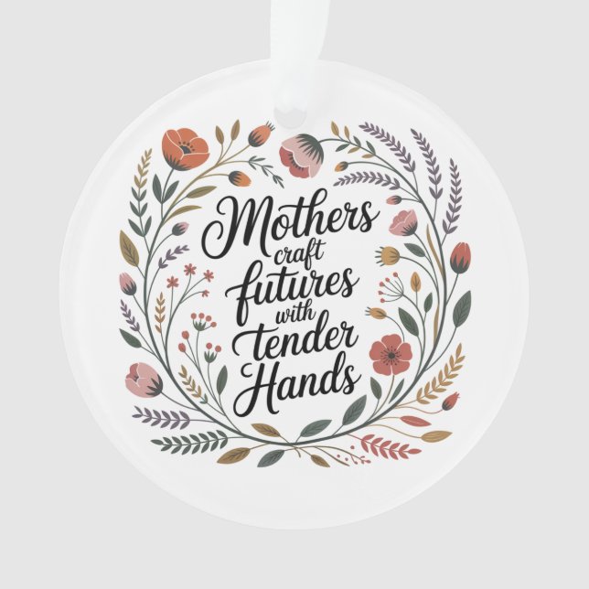 Mothers Craft Futures With Tender Hands Ornament (Front)