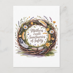 Mothers Create Sanctuaries Of Safety Holiday Postcard