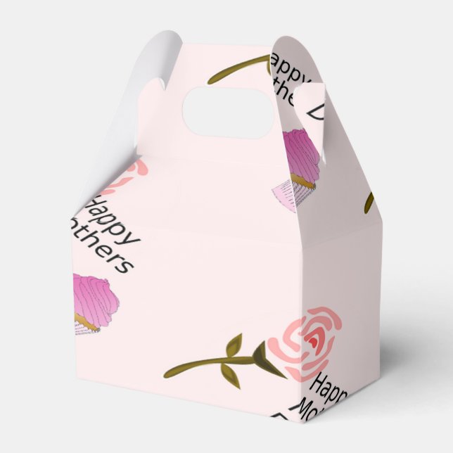Mothers cup cake pink favour box (Front Side)