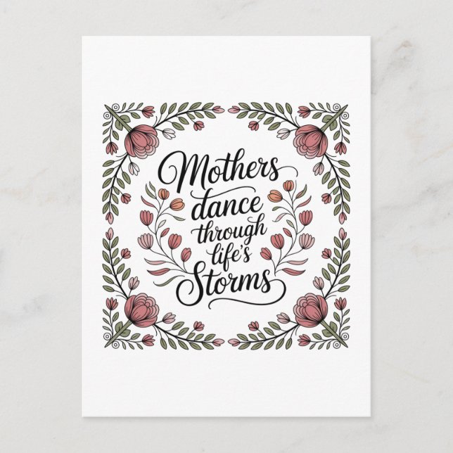 Mothers Dance Through Life's Storms Invitation Postcard (Front)