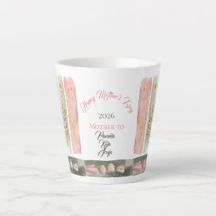 Mother's Day 2026 Brush Strokes Wildflowers  Latte Mug