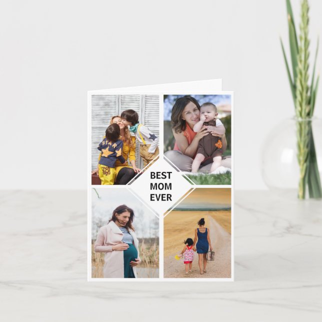 Mother's day 4 photo collage card (Front)