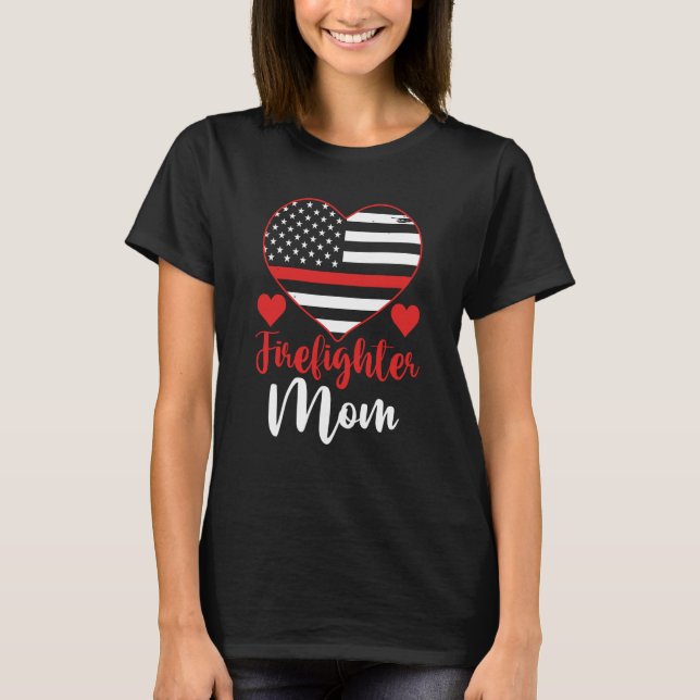 Mother's Day 4th Of July Firewoman Mommy Firefight T-Shirt (Front)