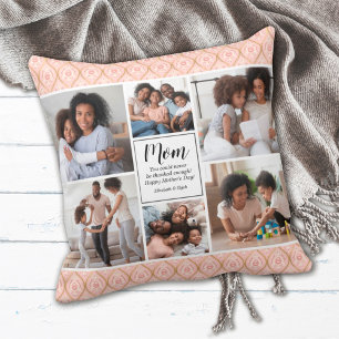Mothers Day 6 Photo Collage Keepsake Throw Pillow