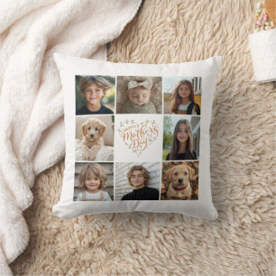 Mother's Day 8 Photo Collage Throw Pillow