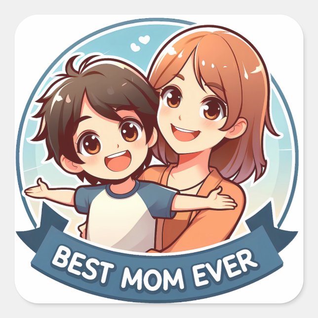 Mother's Day - A mother and her son Square Sticker (Front)