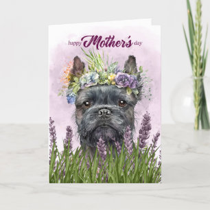 Mother's Day Affenpinscher Dog in Purple Holiday Card