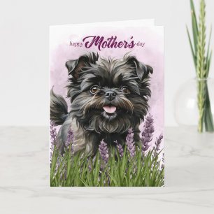 Mother's Day Affenpinscher Dog in Purple Holiday Card