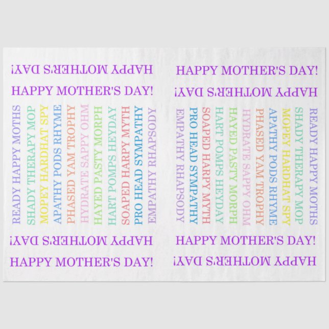Mother's Day Anagrams tissue paper (Front)