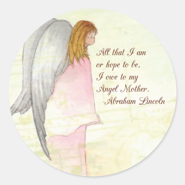 Mother's Day Angel Religious Classic Round Sticker (Front)