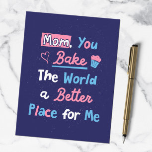 Mothers Day Baking Quote Baker Mum Chef Postcard
