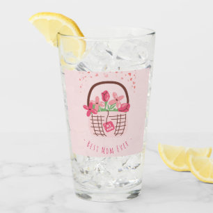 Mother's Day,Best Mom Ever, with Beautiful Flower Glass