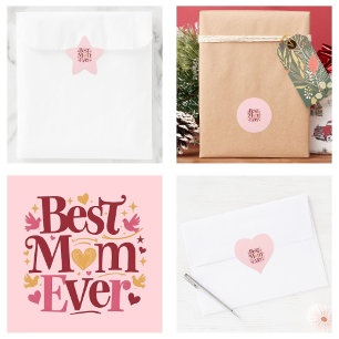Mother's Day Best Mum Ever Heart Sticker