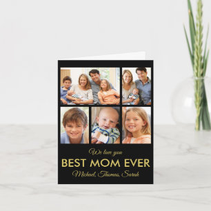 Mothers Day Best Mum Ever Trendy Photo Collage Card