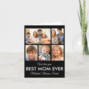 Mothers Day Best Mum Ever Trendy Photo Collage Card