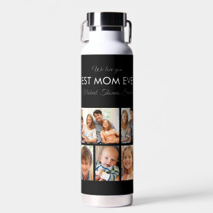 Mothers Day Best Mum Ever Trendy Photo Collage Water Bottle