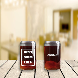 Mother's Day Best Mum Nana Ever Custom Name Can Glass