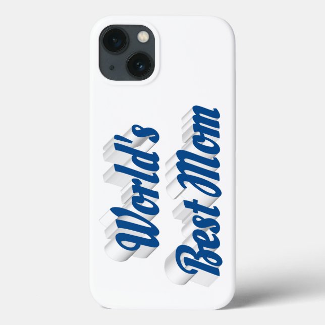 Mothers Day Best mum sea blue text Case-Mate iPhone Case (Back)